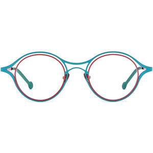 Borregls กรอบแว่นไทเทเนียมสีสันสดใสสำหรับผู้ชาย<span class=keywords><strong>2025</strong></span>แว่นตาทรงกลมดีไซน์ใหม่สำหรับผู้หญิง185766แว่นตาออพติคอลคุณภาพสูง - Product Image 2