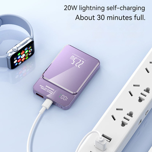 Sạc dự phòng di động OEM/ODM 5000mAh, sạc không dây 15W, sạc nhanh PD20W, sạc không dây từ tính thông minh USB-C LED, pin dự phòng 10000mAh - Product Image 2