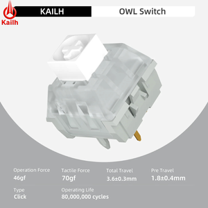 Interrupteurs mécaniques Kailh BOX White Switches, interrupteurs de <span class=keywords><strong>clavier</strong></span>, clics tactiles, étanches IP56 avec guide de lumière pour claviers de jeu RGB - Product Image 4