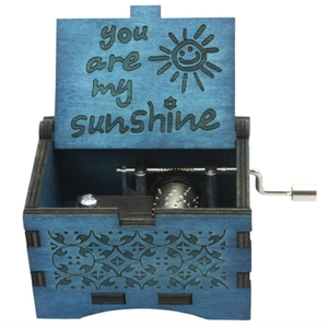 Wooden Music Boxes Laser Engraved Hand Crank Classical Wood <strong>Sunshine</strong> Musical Box <strong>Gifts</strong> for Birthday Christmas Valentine's Day - Product Image 1
