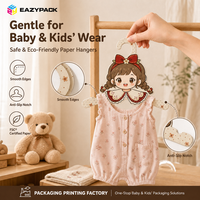 Cintres en carton personnalisés en pâte mécanique recyclable et écologique de 150g, forme enfantinée, pour vêtements, vente en gros
