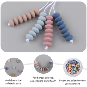 Cuentas focales de silicona redondas suaves sin BPA para bricolaje, 12mm, grado alimenticio, para masticar y dentición de bebés, tipo ábaco, para cordones y cuentas de bolígrafo - Product Image 5