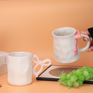 Taza de Cerámica Redeco Kawaii con Lazo Rosa, Tazas de Café Lindas con Asa <span class=keywords><strong>para</strong></span> Niñas, Regalo de <span class=keywords><strong>San</strong></span> Valentín, Decoración <span class=keywords><strong>para</strong></span> el Hogar - Product Image 6
