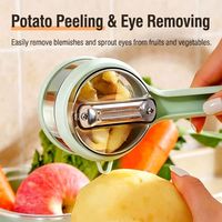 Multifunctionele opbergbare schilmes van plastic voor fruit en groenten, handmatige schilmes met schilopvangbak