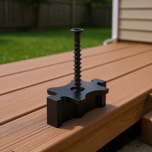 Fixations dissimulées pour terrasses en composite, clips en T, 0,26 pouce, plastique noir - Product Image 2