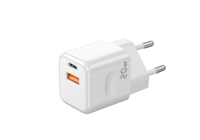 Chargeur rapide DQS 20W USB-A Type-C GaN SCP PD 3.0 5V/3A Adaptateur de prise EU/US PC Ignifuge Certifié FCC Téléphones mobiles