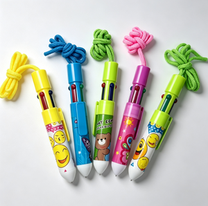 Bolígrafo de Plástico 4 en 1 con Diseño Creativo de Dibujos Animados, con Cuerda y Logotipo Personalizado - Product Image 2