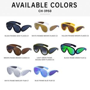 Lunettes de soleil vintage surdimensionnées à miroir plat UV400, verre monobloc, style Y2K pour femmes - Product Image 6