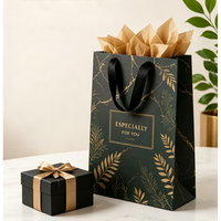 Sac cadeau élégant en papier doré, sac de luxe pour fêtes, mariage, cadeaux de vacances, vente en gros