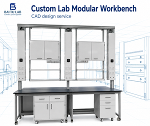 Meuble de laboratoire modulaire Baitu Mobile Water Gas <span class=keywords><strong>Elec</strong></span> avec colonne utilitaire pour universités, laboratoires pharmaceutiques et chimiques - Product Image 1