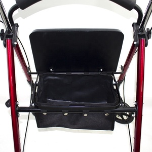 Легкая алюминиевая рама с сиденьем и спинкой для пожилых людей, лидер продаж, роликовые ходунки - Product Image 5