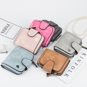 Portafoglio da donna in stile coreano con bottone a pressione, portamonete in pelle smerigliata, con più scomparti per carte, grazioso portafoglio per studentesse e ragazze adolescenti - Product Image 2