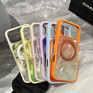เคสโทรศัพท์แบบมีขาตั้งแม่เหล็กไล่เฉดสี Bling Gradient Ombre สำหรับ iPhone 17 16 15 14 Pro Max พร้อมที่ยึดแบบเลเซอร์ ฝาหลังลายเปลือกหอยสีรุ้ง IMD - Product Image 5