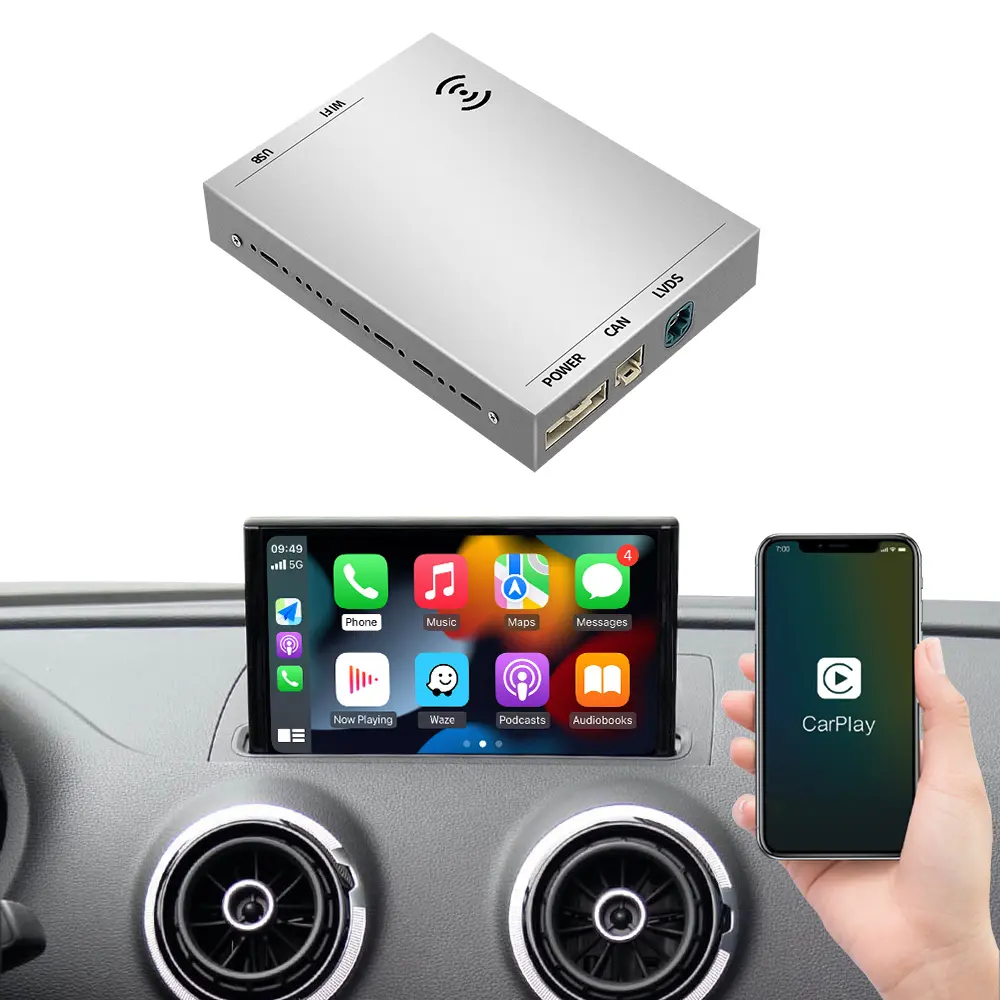 CARABC אלחוטי מולטימדיה וידאו תיבת אלחוטי carplay ממשק לאאודי עם MMI 2G עבור אאודי carplay