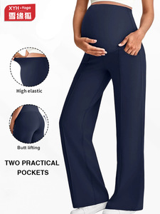 Leggings de maternité sculptants avec poches, sans couture, sans couture frontale, taille haute, <span class=keywords><strong>pour</strong></span> la grossesse et le yoga - Product Image 1