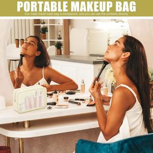 Mesh Makeup <b>Bag</b>, Mesh Cosmetic <b>Bag</b> Travel Toiletry Pouch with Zipper Mini Portable Makeup Cosmetic Travel Wash <b>Bag</b> Clear - Product Image 4