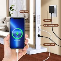 Miroir intelligent tactile 10X éclairé, 3 couleurs réglables, pour coiffeuse, mural, fonction mémoire, port de charge USB, écran tactile