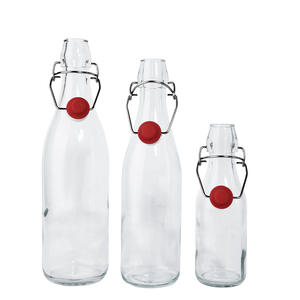 La bouteille <span class=keywords><strong>à</strong></span> couvercle rabattable en verre transparent <span class=keywords><strong>de</strong></span> haute qualité assure la fraîcheur hermétique <span class=keywords><strong>de</strong></span> vos marchandises - Product Image 3