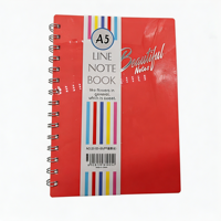 Carnet à spirales A5 simple et kawaii, couverture en polypropylène personnalisée avec pages lignées vierges pour l'écriture quotidienne
