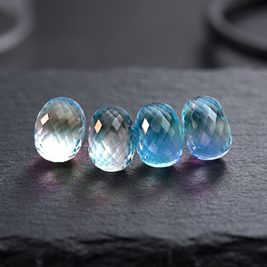 Topacio azul cielo natural Forma de huevo cuadrada Piedras preciosas de alta calidad Piedra semipreciosa para hacer joyas Anillos Colgantes Finos - Product Image 3