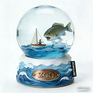 Scultura Personalizzata LOGO Fata dell'Amore in Resina, Oggetto Decorativo a Tema Oceano <span class=keywords><strong>con</strong></span> Luci e Musica Opzionali, Globo di Neve - Product Image 3