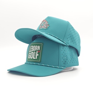 Gorra de golf unisex de diseño al por mayor, ajustable, de 5 paneles, con parche de silicona personalizado, cuerda, gorras deportivas de béisbol para correr, estampado de leopardo. - Product Image 4