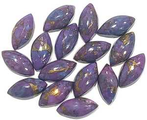 Lot de 5 cabochons marquise en turquoise cuivrée naturelle 5x10mm, fournisseur OEM de bijoux, exportateur et fabricant en Inde - Product Image 1