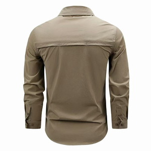 DSF917 M-4XL Size <b>Black</b> Long Sleeve Tactical <b>Shirt</b> Men's <b>Button</b>-<b>Up</b> Breathable Casual All Seasons Wear - Product Image 2