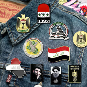 Наклейки на лацкан с изображением флага Ирака на заказ, эмалевые металлические значки, наклейки на телефон, сувениры в Национальный день - Product Image 2