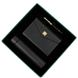 RTS Luxury Signature Pen Insulated <strong>Thermos</strong> Leather Notebook Handmade Custom New Year Corporate <strong>Gift</strong> <strong>Set</strong> for Clients Christmas - Product Image 1