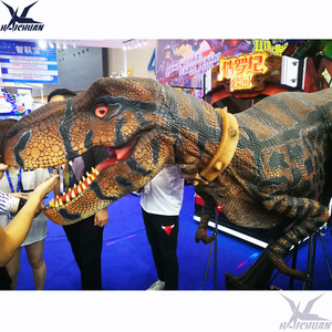 Disfraz de T-Rex para adultos de vida realista, traje de dinosaurio de látex para caminar con pierna oculta de dinosaurio para parque de aventuras interior y exterior para jardín - Product Image 6