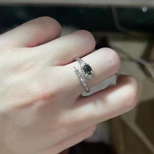 S925 Sterling Silver <b>Snake</b> Bone Ring with Zircon Inlay Setting High-End Luxury Exquisite and Cool Design - Product Image 5