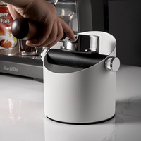 Boîte à déchets de café en acier inoxydable, grande capacité, barre de frappe amovible, base antidérapante, récipient pour déchets de café, outil de barista