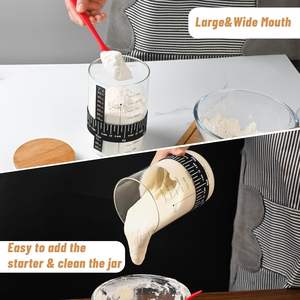Frasco de Vidrio de Boca Ancha de 35 oz para Masa Madre, Apto para Lavavajillas, para Hornear Pan de Masa Madre - Product Image 4