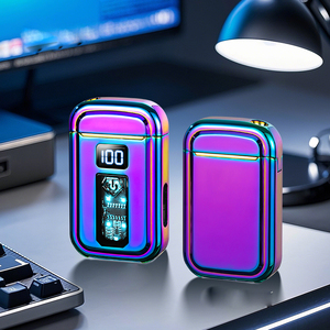 Encendedor de arco eléctrico USB recargable de alta calidad Pantalla LCD sin llama de estilo de diseño clásico para iluminación de cigarrillos para acampar - Product Image 1