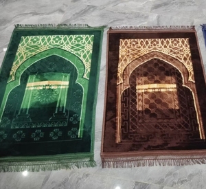 Alfombrilla de oración aterciopelada Floral moderna logotipo personalizado poliéster Jacquard hecha a máquina para musulmanes diseño rectangular abstracto para vivir - Product Image 5