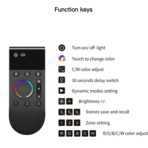 Hot intux illumitron 12 Series-Key RGB hệ thống nhà thông minh điều khiển 2.4 Gam RF từ xa màn hình cảm ứng LED Strip ánh sáng Alexa/Google - Product Image 2
