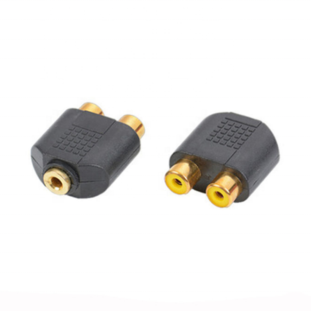 Audiophile 2 Way RCA Y Splitter Single Female to Double RCA Female 1 in 2 Out for Sub Woofer Audio Amplifier