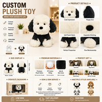 Jouets en peluche personnalisables pour chiens de 10 pouces, faible MOQ, animaux en peluche brodés sur mesure pour compagnie, animaux de compagnie personnalisés
