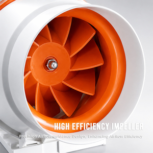 OEM/ODM Round Type Plastic <strong>4</strong> <strong>Inch</strong> Silent Powerful Hydroponics Inclined <strong>Duct</strong> Mounted Fan Low Noise 35-39db for Restaurants Cafes - Product Image 4