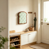 Tablero de anuncios decorativo con marco de madera, tablero de tela floral, tablero de anuncios hexagonal retro para decoración de pared de sala de estar y dormitorio