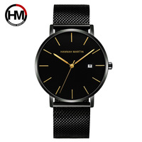 Hannah Martin HM-151 2023 calendrier étanche affaires montre pour hommes Version coréenne Dw bleu foncé acier ceinture Simple alliage