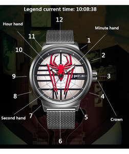 Montre-bracelet <span class=keywords><strong>Spider</strong></span>-<span class=keywords><strong>Man</strong></span> créative et tendance à grand cadran, bracelet en maille d'acier inoxydable de luxe, montres <span class=keywords><strong>Spider</strong></span>-<span class=keywords><strong>Man</strong></span> héros guerrier - Product Image 4