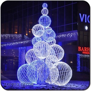 Detachable <strong>Artificial</strong> Street Decorations Spherical <strong>3D</strong> Pe Snowing Christmas <strong>Tree</strong> With Led <strong>Light</strong> - Product Image 2
