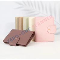 Cartera con cremallera A7 personalizada, cremallera de cuero A5 A6 con anillos dorados, hojas sueltas, mangas A4, carpeta de cubierta del planificador A5