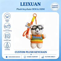 Porte-clés ours fantaisie en peluche avec motif cœur, accessoire de pull, ornement en paracorde tressé pour rétroviseur de voiture