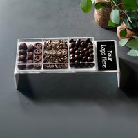 Boîte cadeau personnalisable Lucite Cube de 5mm, vitrine en plastique acrylique pour chocolats, noix, couvercle de séparation poli pour publicité