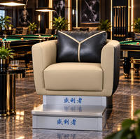Ensemble de canapés de billard en cuir silicone EPU bleu-gris, mobilier commercial pour clubs