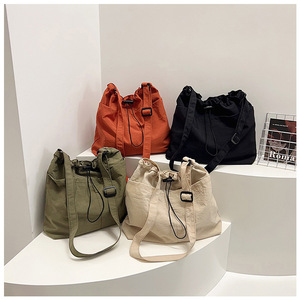 Wholesale Large Capacity Nylon Shoulder <strong>Bag</strong> <strong>Waterproof</strong> Casual Crossbody <strong>Drawstring</strong> <strong>Bags</strong> Women's Handbag for Outdoor - Product Image 2