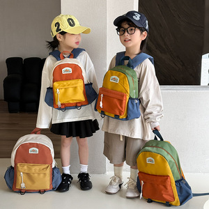 Nouveau <span class=keywords><strong>sac</strong></span> à dos pour enfants en nylon color-block, respirant, avec bretelles à coussin d'air, léger, pour garçons et filles - Product Image 3